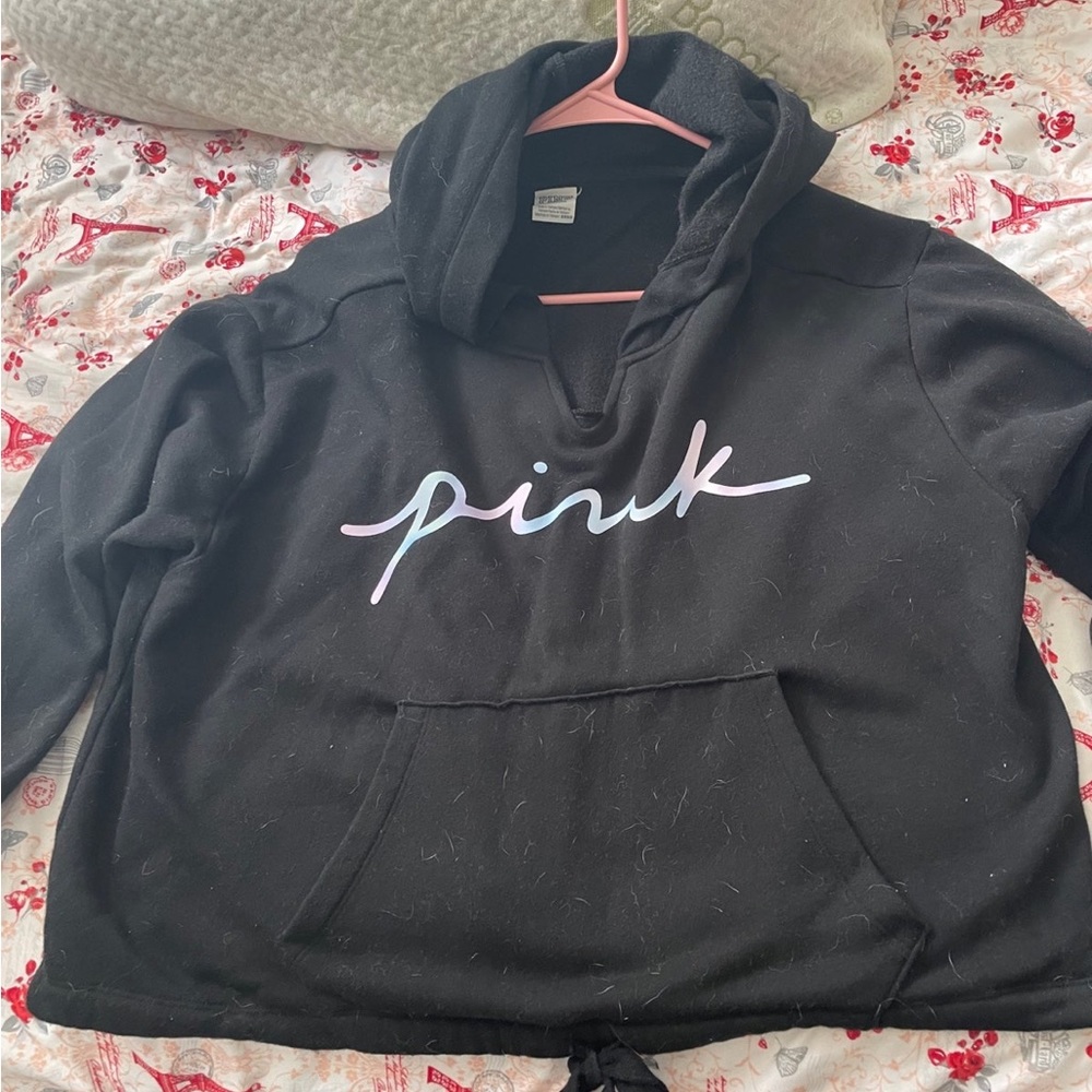 Pink cropped hoodie